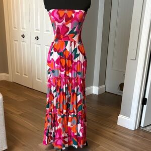 Floral Strapless Maxi Dress